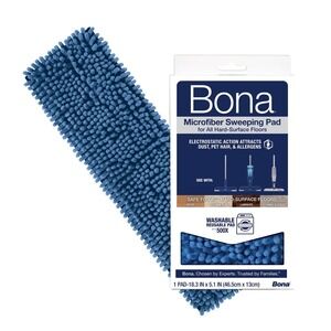 Bona Microfiber Sweeping Pad Blue Washable Reusable NEW